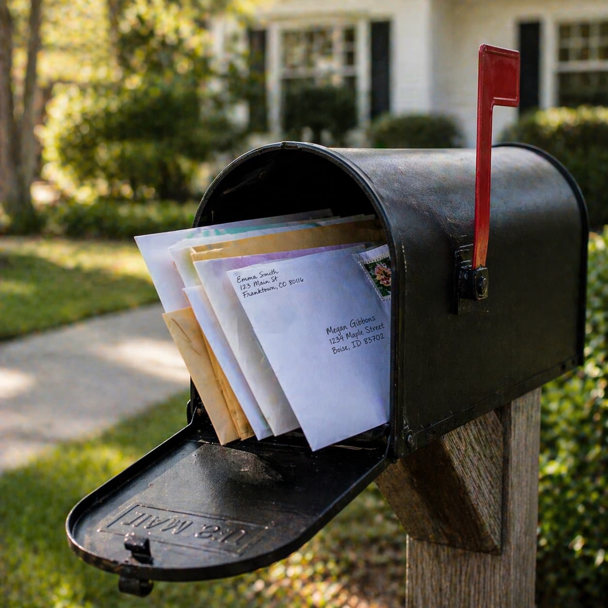 Mail at a mailbox